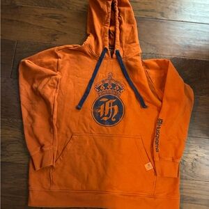 Husqvarna STIFTARE Men's Burnt Orange/Navy Hoodie Size L - EUC